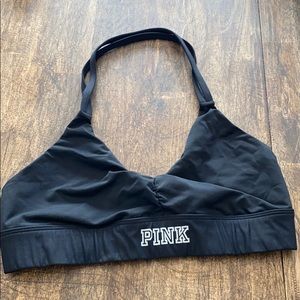 Pink Victoria’s Secret sports bra
